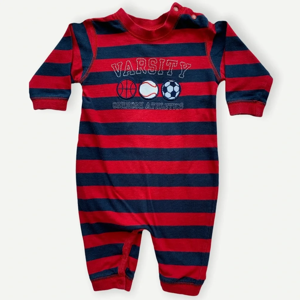 OSHKOSH B’Gosh Baby Boy‎ Classic Rugby Striped Jumper | Navy/Red | Size  3-6M